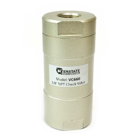 Interstate Pneumatics In-Line Check Valve 3/8 Inch FPT x 3/8 Inch FPT VC660